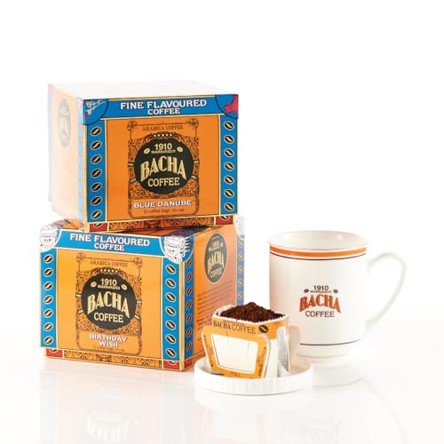 Bacha Coffee Birthday Wish and Blue Danube 100% Arabica Beans Specialty Coffee Bag Gift Box Bundle