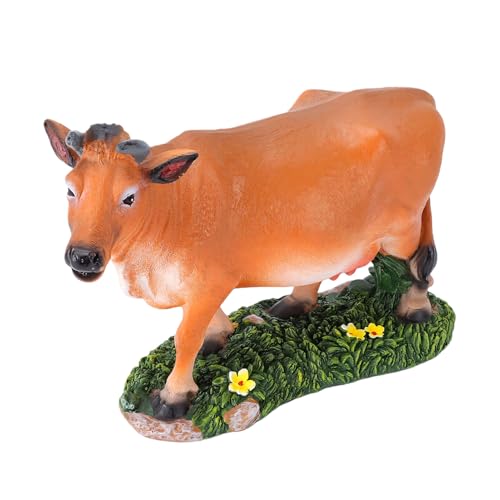 Statue de vache en résine faite main pour décorer une pelouse chic - 6