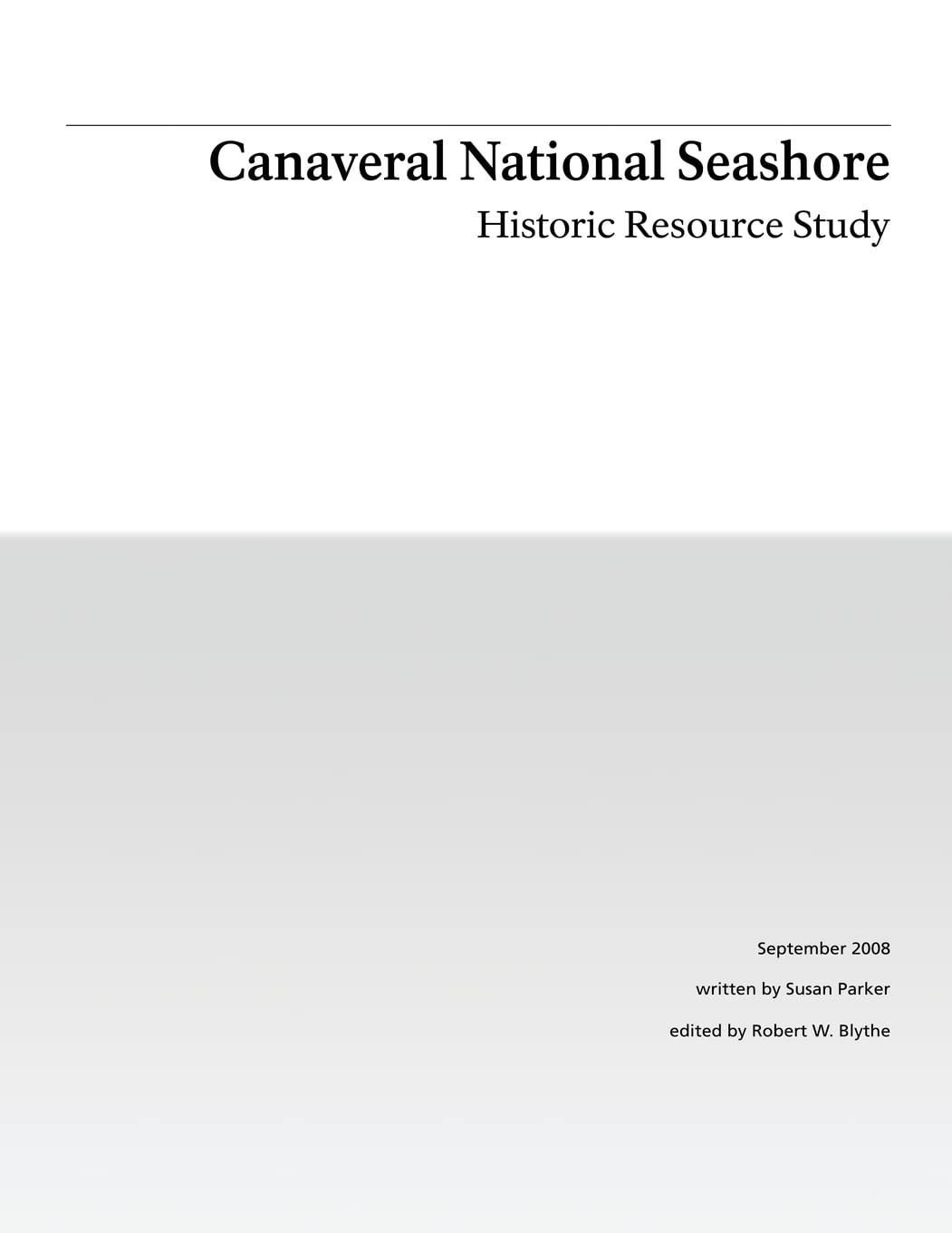 Canaveral National Seashore: Historic Resource Study