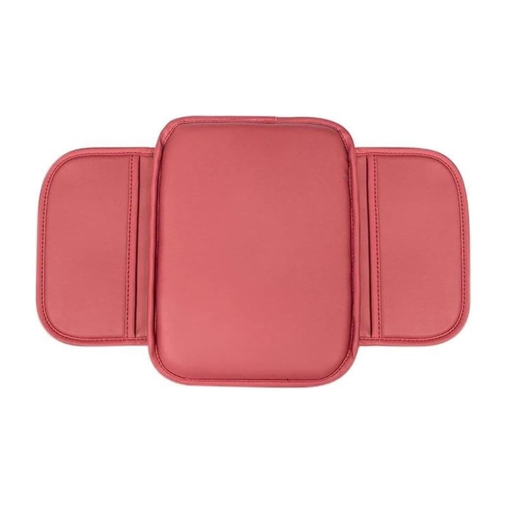 SMXDNEJS Car Armrest Pad for Lexus UX UX250h UX200 250h, PU Leather Centre Console Cushion Comfort Arm Rest Protector Cover with Side Storage Pockets Accessories,B/red
