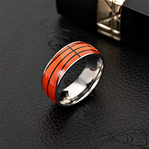 Image of PAMTIER Unisex Spinner Unique NBA Basketball Ring | Stainless Steel, Outdoor Sport Band, Charming Jewelry
