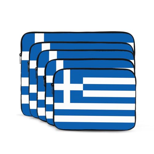 Greek Flag Laptop Sleeve Case 15 Inch Suitable For Notebook Computer Tablet Traveling Carrying Simple Case2