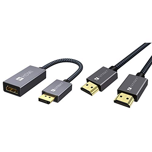 Bundle - 2 Pcs: iVANKY 1 X DisplayPort to HDMI Adapter, 1 X 6.6Ft HDMI Cable