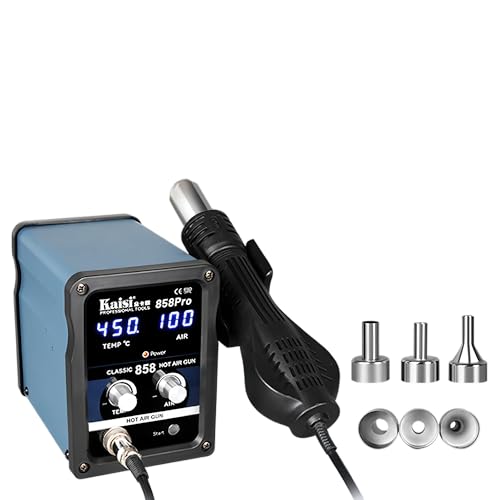 Kaisi 858Pro 700W Boquilla de 5mm para Pistola de Aire Caliente Calentamiento Rápido Pistola de Aire Caliente Modo de Sueño Magnético Estación de Soldadura (Fuente de alimentación 220V)