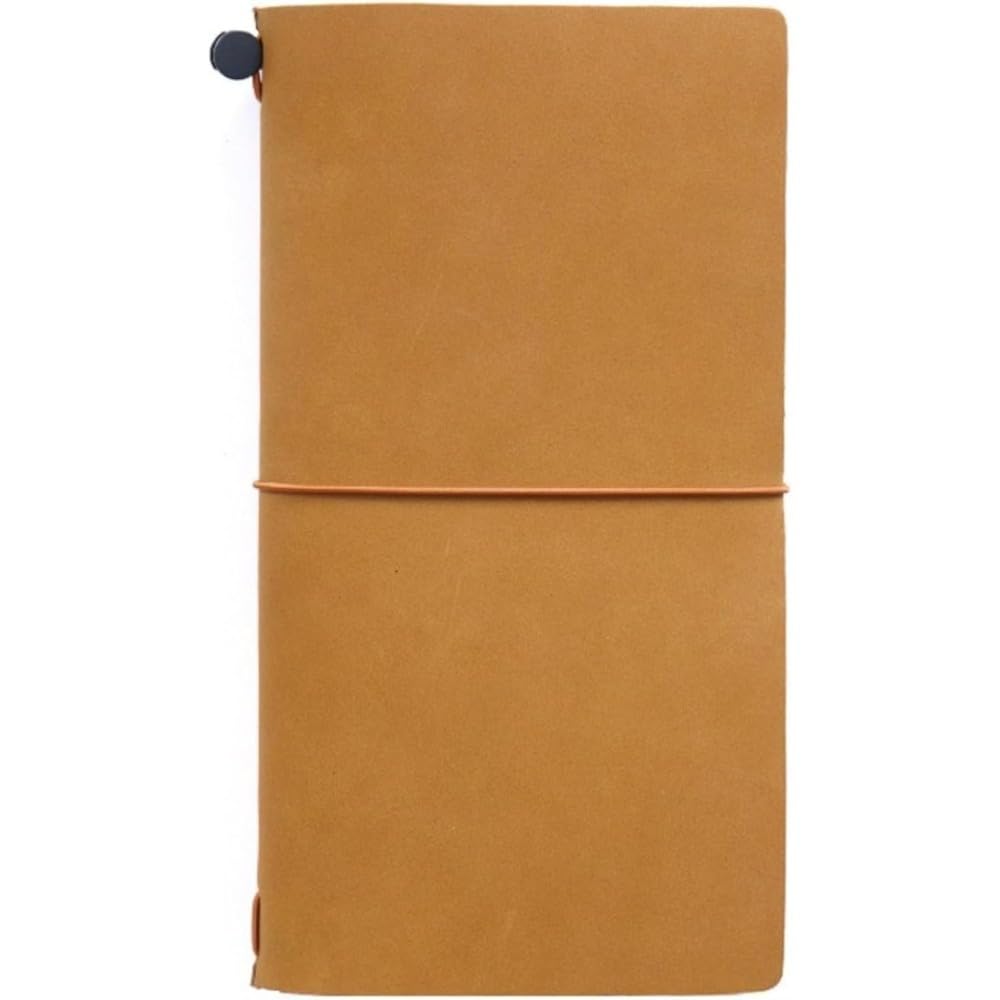 INECAR Traveler's Notebook, Regular Size, Genuine Leather, Notebook with Refill, Planner, Planner, Planner with Card Pocket, Perfect Gift (Yellow)