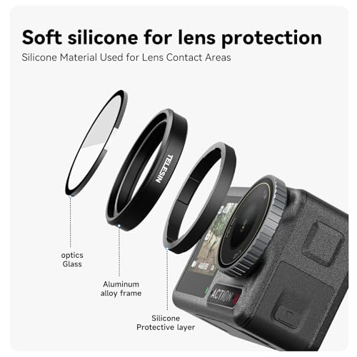 Image of TELESIN UV Filter Lens Filter for DJI Action 4 Osmo Action 3 Accessories, Multi-Layer Coatings HD /Hydrophobic /Scratch Resistant Ultra-Slim Protection Lens Protector for DJI Action 3 4 Accessory