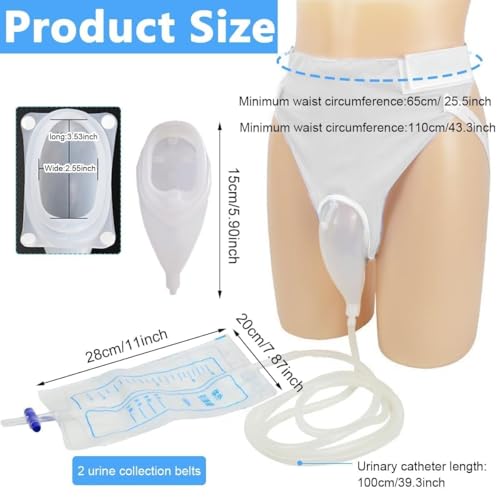 TOCINGO Silicone Urine Collector with Wearable Washable Urinal Collector Bag for Men and Women Elderly Bladder Control Devices with 2 Urine Catheter Bags (FEMALE - FREE SIZE) 5