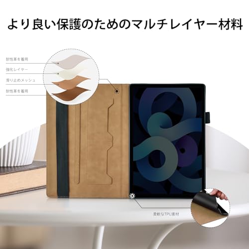 CASAFUNY iPad 10.2 ケース ipad 9世代 ケース 10.2インチ ipad ケース ipad 7世代 ケース ipad 第8世代 ケース アイパッド ケース 第9世代 ペン収納 ipad 第7世代 ケース 2つ折スタンド 衝撃吸収 TPU スタンド機能付き iPad 第 9 / 8 / 7世代 ケース 2021 2020 2019 保護カバー PUレザー カード収納 青色