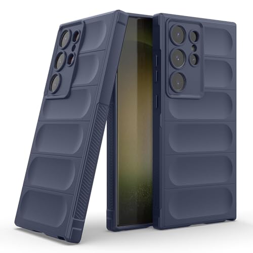 Image of amazon basics Mobile Cover for Samsung Galaxy S24 Ultra 5G | Full Camera Protection | Liquid Silicon Case | Flexible Bumper Case for Samsung Galaxy S24 Ultra 5G (Dark Blue)