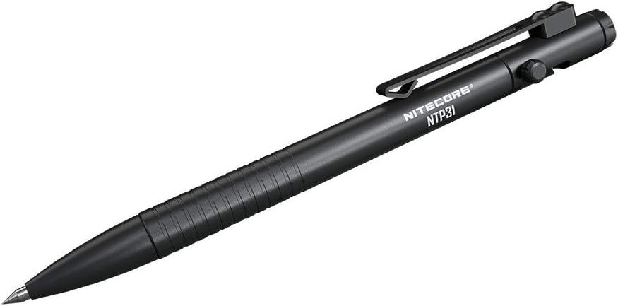 Nitecore NTP31 Bolt Action Tactical Pen, Black, 6952506494149 PEN-NITE-NTP31