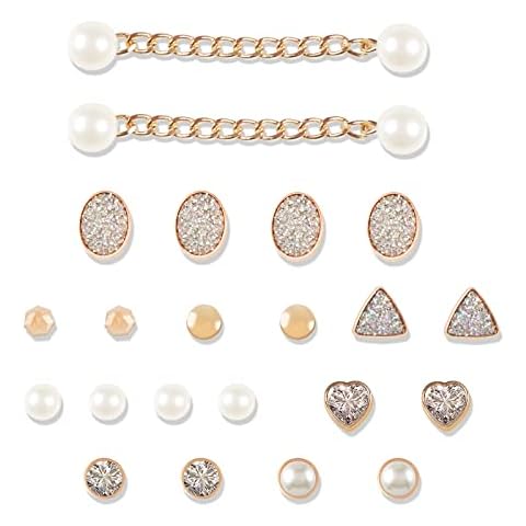 Gelasgo 24 PCS Shoe Decoration Charms Bling Crystal Diamond Shoes Charms for Women Pearl Jewelry Charms Wristband Accessories Party Favors Mother's Day Gift (pearl) Cover