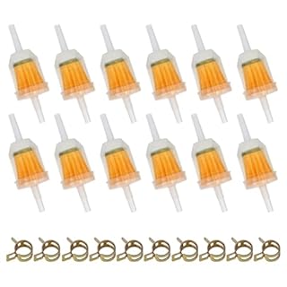 Inline Fuel Filter for Lawn Mower, Small Engine, Kohler, John Deere, Kawasaki - Gas Filter Replacement with High Flow Design (12-Pack)
