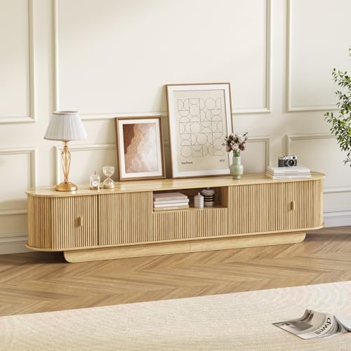 SVEYLXA 175 cm Tambour TV-Schrank für 55-75 Zoll, Modernes Fernsehschrank...