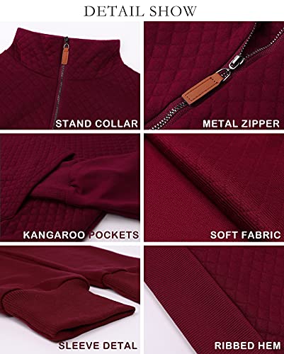 Btfbm Women Fashion Quilted Pattern Lightweight Zipper Long Sleeve Plain Casual Ladies Sweatshirts Pullovers Shirts Tops (White, Medium) #TOP5