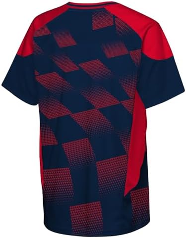 Outerstuff U.S Soccer Federation Boys Curling Strike Short Sleeve Crewneck Tee, Navy, Big Kid Medium (10/12) - 1