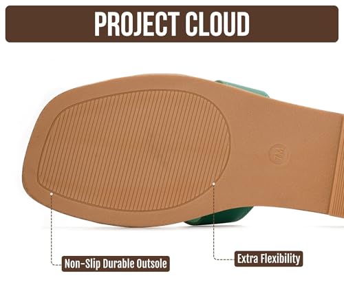 Image of Project Cloud 100% Genuine Leather Sandals for Women 2026 - Fashion Flat Womens Sandals with Memory Foam Insole Slides Sandals Women Footwear - Mules Women's Sandals (Jannel)