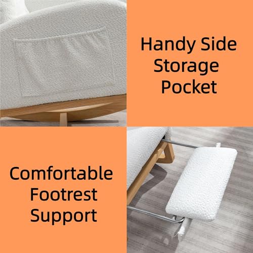 Sillón Mecedor Ergonomico Plegable Blanco miniatura 4
