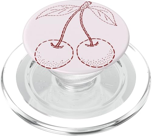Coquette Cerises avec Nœud Rose | Thème Esthétique Cerise PopSockets PopGrip pour MagSafe