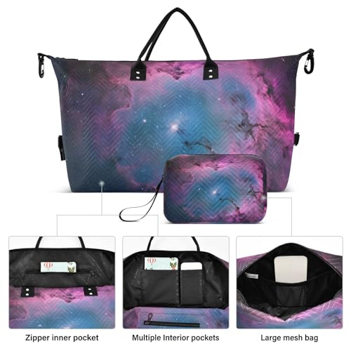 Large Travel Duffel Bag, Nebula Universe Star Sports Tote Gym Bag, Shoulder Weekender Overnight Bag for Women Men, Carry On Luggage with Toiletry Bags2