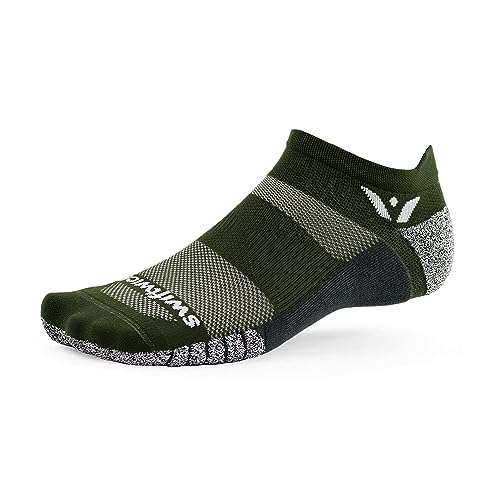 Image of Swiftwick- FLITE XT ZERO Non-Slip Running Socks, Golf Socks, Ultimate Stability (Forest, Medium)