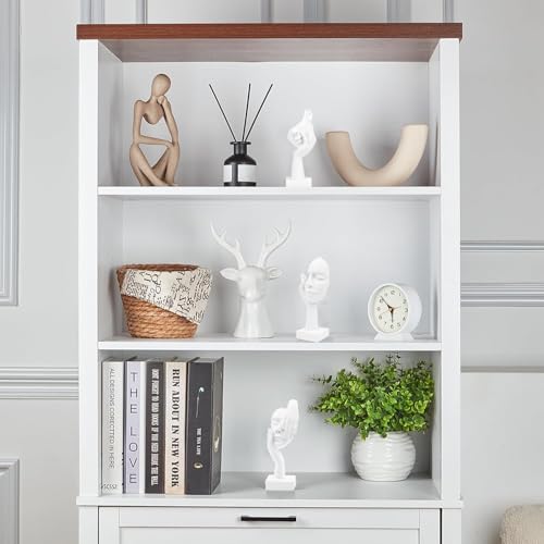 Irayin 3 Pcs Thinker Statue, Modern Home Resin Sculptures, Abstract Art Ornaments Modern Home Decor, Collectible Figurines for Living Room, Office, Bookshelf, Desktop(White) - Image 6