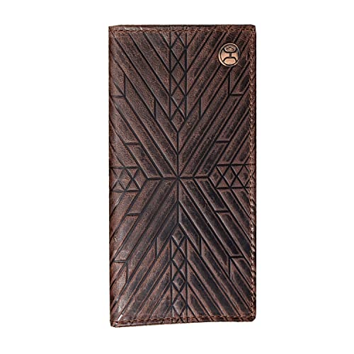 HOOEY Leather Men's Western Rodeo Wallet (Aztec Embossed - Brown)
