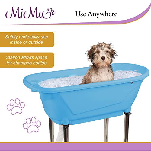 Mimu Dog Grooming Wash Station - Blue Portable Dog Bath Tub 3Ft Tall Raised Dog Bathtub For Cats And Other Pets #TOP2