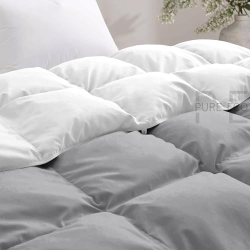 Image of PURE ECO 600 GSM Heavy Winter Blanket for Single Size (60 inchX90 inch) - 600 GSM Heavy Winter Comforter /Rajai /Duvet /Blanket Microfiber Super Soft Fluffy for Winter Single Size - White /Silver Grey Color