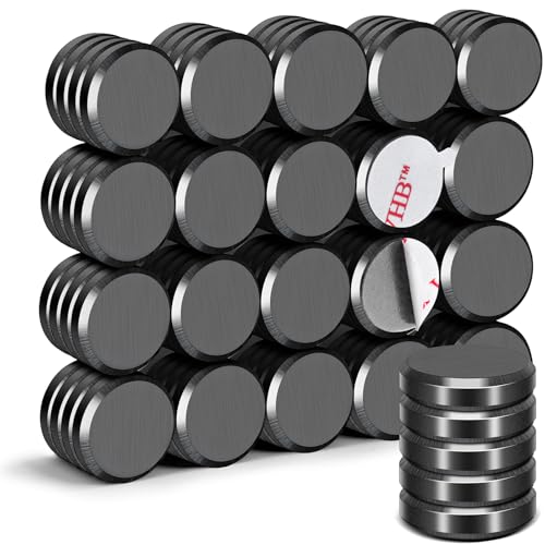 DIYMAG Strong Magnets with Adhesive Backing 90Pcs 0.7x0.12 Ceramic Round Magnetic Dots for Crafts Small Button Refrigerator Magnet Dot Heavy Duty Double Sided for Fridge, School, Home and Office