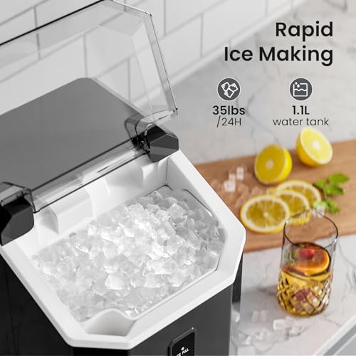 Nugget Ice Maker Countertop with Self-Cleaning - 35lbs/24H