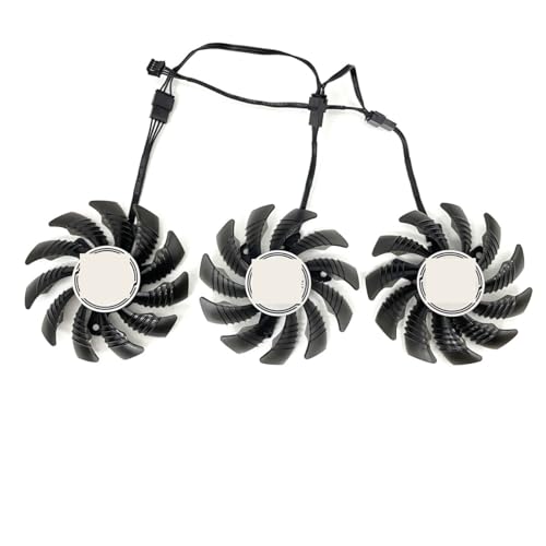 ZHCYAOZ T128010SU PLD08010S12HH RX 6500 XT 6600 Lüfter Für Gigabyte RTX 3060 Ti 3070 für Gaming OC Video Karte Fan(Black 3-Fan T12)