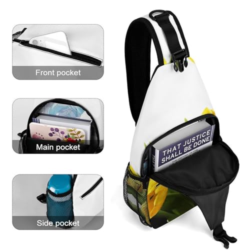 Bolso Cruzado Casual Para Deporte y Viaje, Color Floral miniatura 4