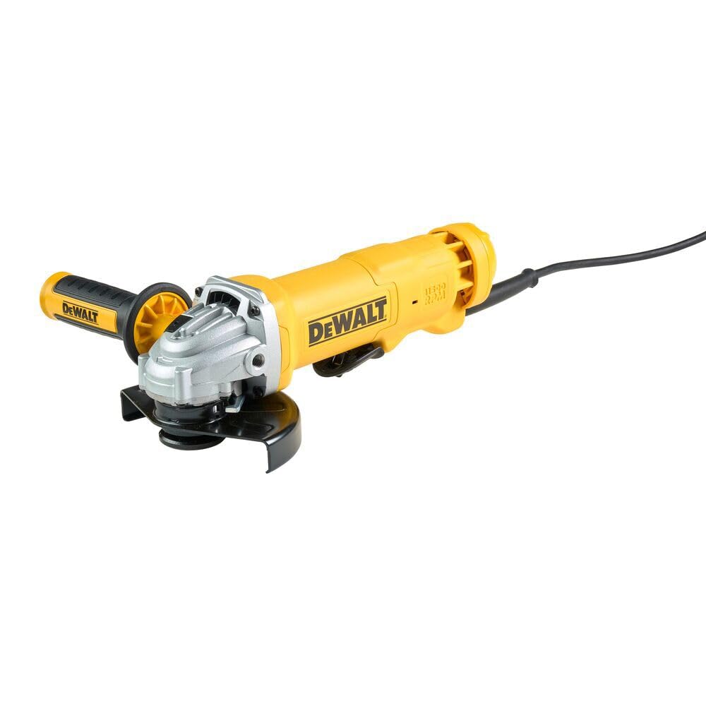 Dewalt Yellow Dwe4233-Qs Grinder Ø 125 Mm, 1400W, Wired Paddle Switch, No-Load Speed 11500 Rpm, M14, Anti-Vibration And Multi-Position Side Handle