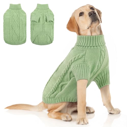 Image of Queenmore XXL Dog Sweater,Classic Knit Big Dog Christmas Sweater Turtleneck