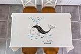 XXDD Elk Oso Conejo pingüino búho Ballena Jirafa Mantel Rectangular Año Nuevo Navidad Animal de Dibujos Animados Lino Impermeable Mantel A7 135x180cm