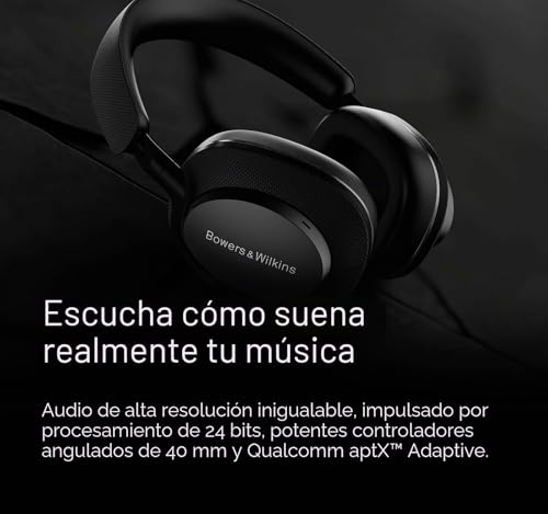 Miniatura 2 de Bowers & Wilkins PX7 S2e - Auriculares inalámbricos con cancelación de Ruido con Qualcomm aptX adaptativo y Carga rápida, 30 Horas de reproducción y Seis micrófonos Integrados, Color Negro Antracita