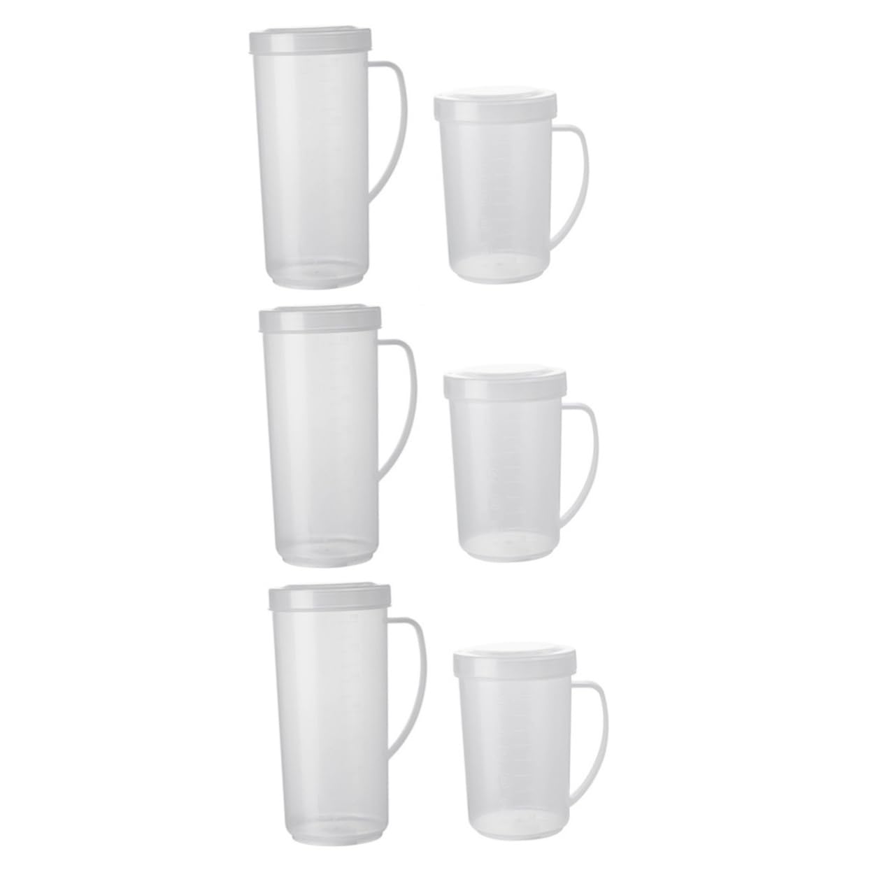 PRETYZOOM 6 Pz tazza gelatto contenitore graduato caffe adorn contenitore con coperchio bicchieri graduati contenitori brocche di latte brocca per la colazione plastica bianca Riutilizzabile