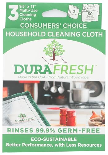 DURAFRESH Multi-Purpose Eco-Friendly Cloths 3-Pack | Reusable Microfiber Cleaning Rags