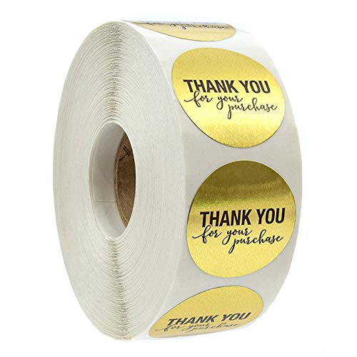 500 pegatinas redondas de papel de aluminio dorado con línea de perforación para uso personal y comercial (cada una mide 2,54 cm de diámetro).