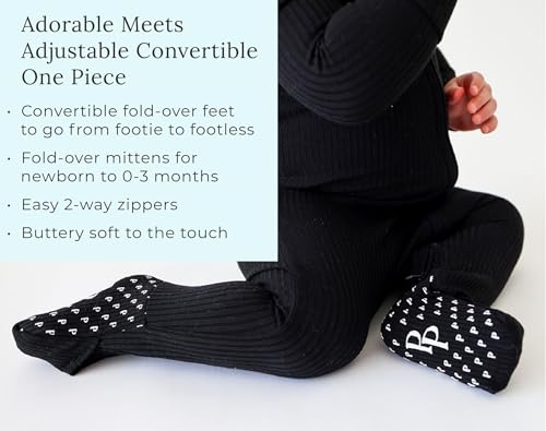 Image of Posh Peanut Convertible Baby Sleepers - Footless Baby Pajamas with 2 Way Zipper for Easy Diaper Changes