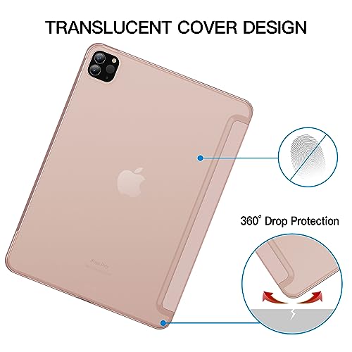 Image of JETech Cover Case for iPad Pro 11-Inch, 2022 /2021 /2020 /2018 Model (4th /3rd /2nd /1st Generation), Compatible with Pencil, Cover Auto Wake /Sleep (Rose Gold)