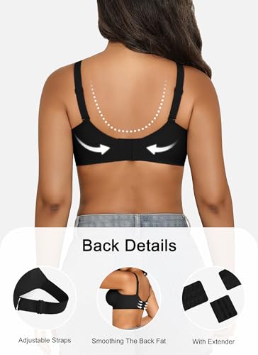 Image of Xcutting Bra for Women Wireless No Underwire Seamless Full Coverage Deep V Bralettes Everyday Comfortable Soft