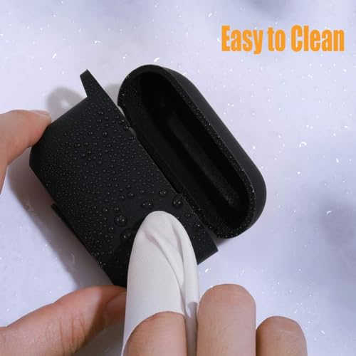 Image of EDNITA Airpods Pro 2 Case Compatible with Airpod 2 Pro & Airpods Pro, Earphone Case Cover Keychain | Shock Ressitant Full Protection LED Visible (Black-1)