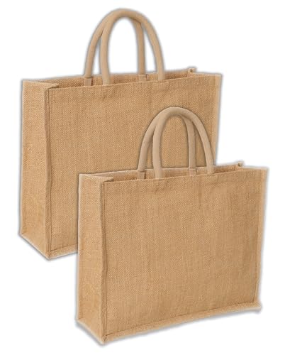 IPEA 2x Borsa in Juta Naturale per Shopping, Spesa e