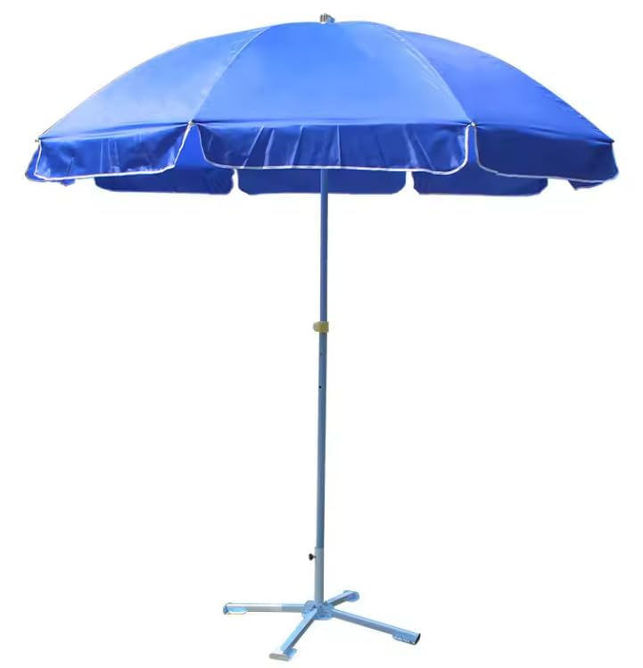 Garden Umbrella Outdoor Big Size 8ft With Stand Patio Garden Umbrella (8ft/48in) (Blue)