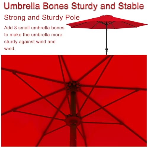 Sombrilla impermeable con protección UV y manivela para exteriores 3