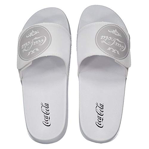 Chinelo Coca Cola Slide Velcro Vintage Feminino Branco