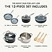 GreenPan Lima Hard Anodized Healthy Ceramic Nonstick 12 Piece Cookware Pots and Pans Set, PFAS-Free, Oven Safe, Gray