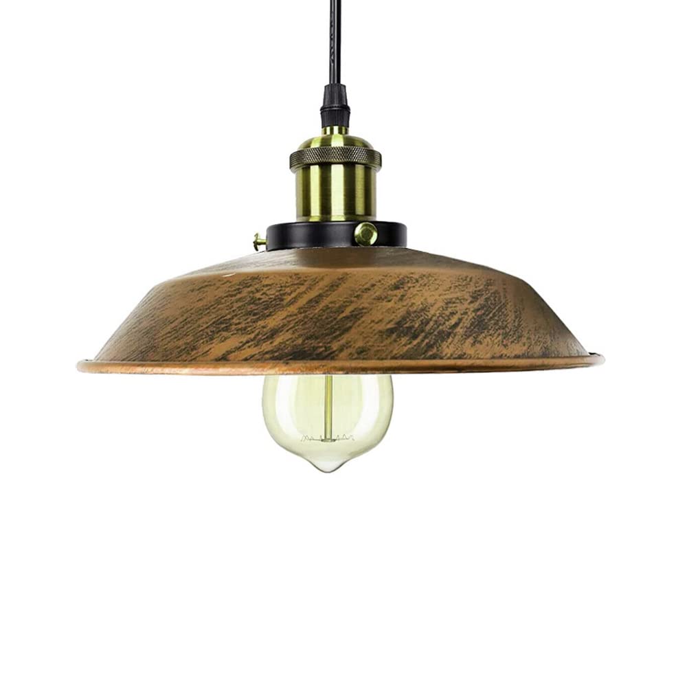 LEDSone Retro Style Ceiling Light Shades Vintage Industrial Shades, Rustic Metal Curved 36cm Large Easy Fit Modern Look Shades for Pendant Lighting Bedroom, Kitchen, Office ((Brushed Copper) โ image 1