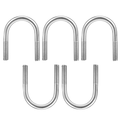 Image of DTGN 1-3 /8 inchx2.36 inch(DXL) Round U-Bolts - 5Pack - Good for Construction Industry - 304 Stainless Steel Round Bend U Bolt - Silver